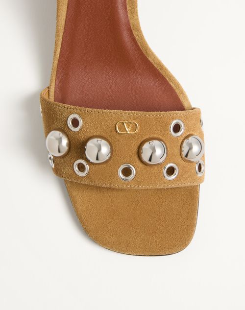 Valentino Garavani - Nellcôte Crust Leather Sandal 60mm - Havana Beige - Woman - Sandals